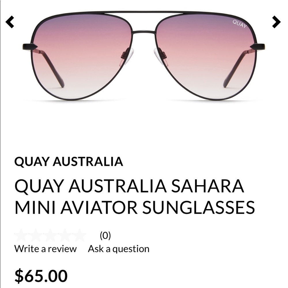 Quay aviator sunglasses NWOT